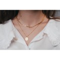 COLLIER OVALE STRASS ACIER INOXYDABLE GOLD PETIT PRIX