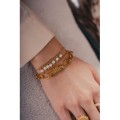 BRACELET GROSSE MAILLE AMOUR ACIER INOXYDABLE GOLD PETIT PRIX