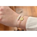 BRACELET COEUR STRASS ACIER INOXYDABLE GOLD PETIT PRIX