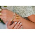 BRACELET MULTI RANGS PERLES BLANCHES INOXYDABLE GOLD PETIT PRIX