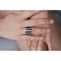 BAGUE LARGE ONDULEE ACIER INOXYDABLE SILVER PETIT PRIX