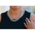 COLLIER GROSSE MAILLE TORSADEE ACIER INOXYDABLE SILVER PETIT PRIX