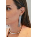 BOUCLES ANNEAUX ENTRELACES ACIER INOXYDABLE SILVER PETIT PRIX