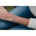 BRACELET TOTAL STRASS MEDAILLE RONDE ACIER INOXYDABLE SILVER PETIT PRI