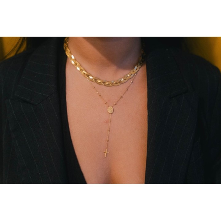 COLLIER MAILLES SERPENT ACIER INOXYDABLE GOLD PETIT PRIX