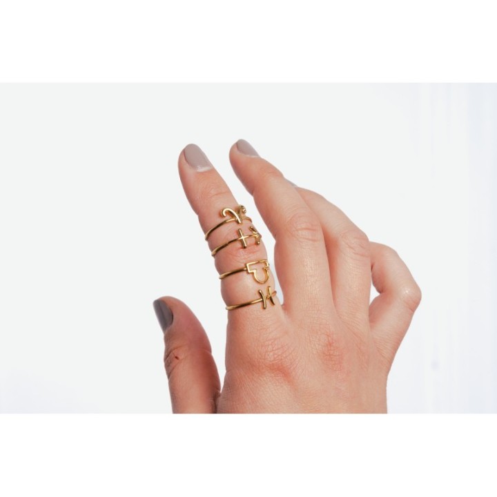 BAGUE ANNEAU FIN TAUREAU ACIER INOXYDABLE GOLD PETIT PRIX