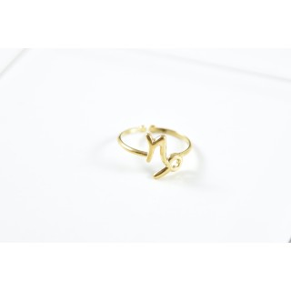 BAGUE ANNEAU FIN CAPRICORNE ACIER INOXYDABLE GOLD PETIT PRIX