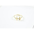 BAGUE ANNEAU FIN SAGITTAIRE ACIER INOXYDABLE GOLD PETIT PRIX