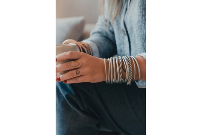 Stacked Bangles Silver