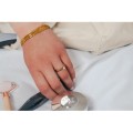 BAGUE ELASTIQUE COEUR ET ETOILE ACIER INOXYDABLE GOLD PETIT PRIX