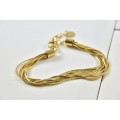 BRACELET MULTI RANGS MAILLE SERPENT ACIER INOXYDABLE GOLD PETIT PRIX