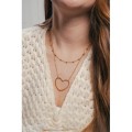 COLLIER COEUR PERLES ACIER INOXYDABLE GOLD PETIT PRIX