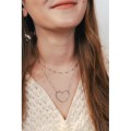 COLLIER COEUR PERLES ACIER INOXYDABLE SILVER PETIT PRIX