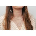 COLLIER COEUR PERLES ACIER INOXYDABLE SILVER PETIT PRIX