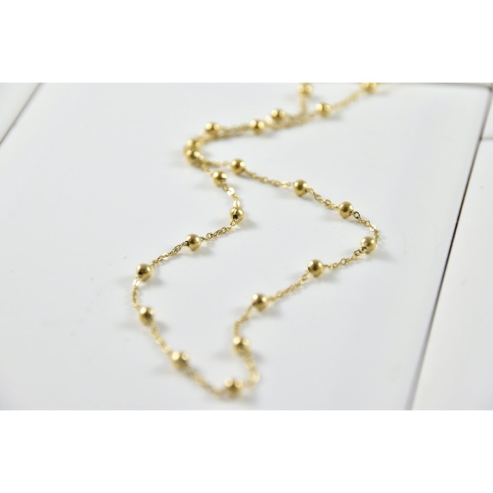 COLLIER PERLES GOLD ACIER INOXYDABLE GOLD PETIT PRIX