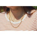 COLLIER DOUBLE RANGS ACIER INOXYDABLE GOLD PETIT PRIX