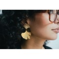 BOUCLES CLIP FEUILLES GRAEES ACIER INOXYDABLE GOLD PETIT PRIX