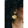 BOUCLES CLIP FEUILLES GRAEES ACIER INOXYDABLE GOLD PETIT PRIX