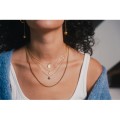 COLLIER MEDAILLE OVALE FEUILLE ACIER INOXYDABLE GOLD PETIT PRIX