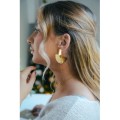 BOUCLES DEMI LUNE MARTELEE ACIER INOXYDABLE GOLD PETIT PRIX