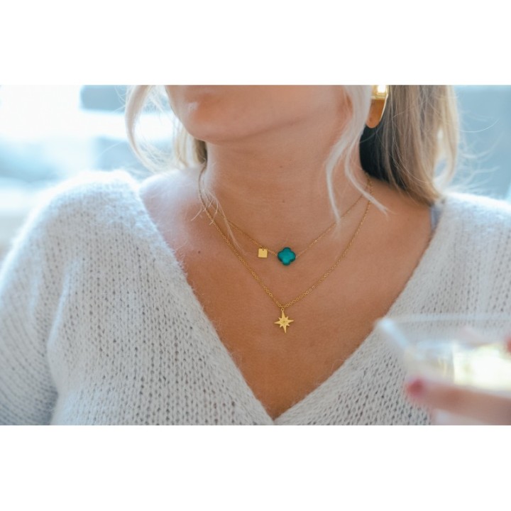 COLLIER ETOILE DU SUD ACIER INOXYDABLE GOLD PETIT PRIX