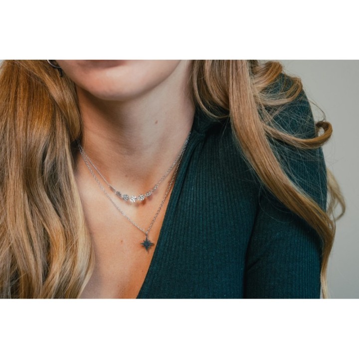 COLLIER ETOILE DU SUD ACIER INOXYDABLE SILVER PETIT PRIX