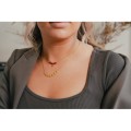 COLLIER PASTILLES RONDES MARTELEES ACIER INOXYDABLE GOLD PETIT PRIX