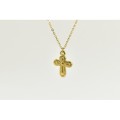 COLLIER CROIX PERLES ACIER INOXYDABLE GOLD PETIT PRIX