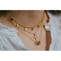 COLLIER RONDS STRASS ET CHIFFRES ACIER INOXYDABLE GOLD PETIT PRIX