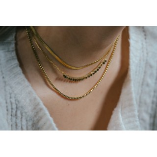 COLLIER MAILLE TORSADEE ACIER INOXYDABLE GOLD PETIT PRIX