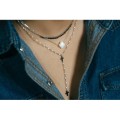 COLLIER TREFLE BLANC ACIER INOXYDABLE SILVER PETIT PRIX