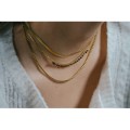 COLLIER TREFLE NOIR ACIER INOXYDABLE GOLD PETIT PRIX