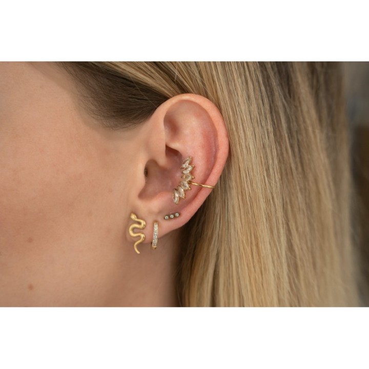 FAUX PIERCING 6  STRASS ACIER INOXYDABLE GOLD PETIT PRIX