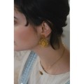 BOUCLES GRANDS SOLEILS MARTELES ACIER INOXYDABLE GOLD PETIT PRIX