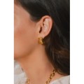 BOUCLES CISELEES ET TRAVAILLEES ACIER INOXYDABLE GOLD PETIT PRIX