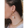 BOUCLES OVALES NACRE ACIER INOXYDABLE GOLD PETIT PRIX