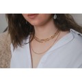 COLLIER MULTI RANGS NACRE ACIER INOXYDABLE GOLD PETIT PRIX