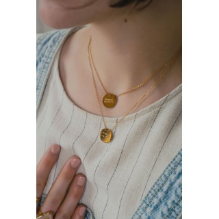 COLLIER MAMAN PARFAITE ACIER INOXYDABLE GOLD PETIT PRIX