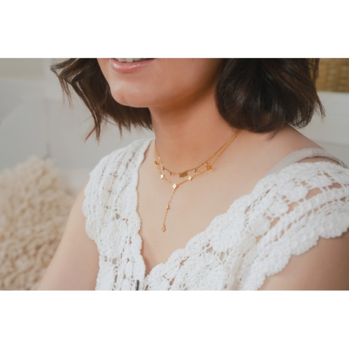 COLLIER MAILLE SERPENT ACIER INOXYDABLE GOLD PETIT PRIX