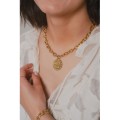 COLLIER GROSSE MAILLE MARTELE ACIER INOXYDABLE GOLD PETIT PRIX