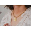 COLLIER GROSSE MAILLE MARTELE ACIER INOXYDABLE GOLD PETIT PRIX