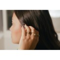 BAGUE PERLES VERTES COEUR ETOILE ACIER INOXYDABLE GOLD PETIT PRIX