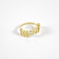 BAGUE FEUILLE ACIER INOXYDABLE GOLD PETIT PRIX