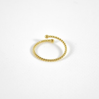 BAGUE ANNEAU TORSADE ACIER INOXYDABLE GOLD PETIT PRIX