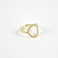 BAGUE RONDE PERLES ACIER INOXYDABLE GOLD PETIT PRIX