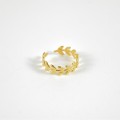 BAGUE ANNEAU RAMEAU FEUILLES ACIER INOXYDABLE GOLD PETIT PRIX