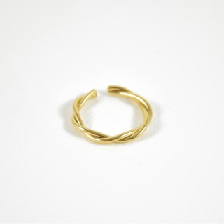 BAGUE ANNEAU DOUBLE TORSADE ACIER INOXYDABLE GOLD PETIT PRIX