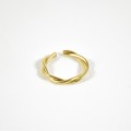 BAGUE ANNEAU DOUBLE TORSADE ACIER INOXYDABLE GOLD PETIT PRIX