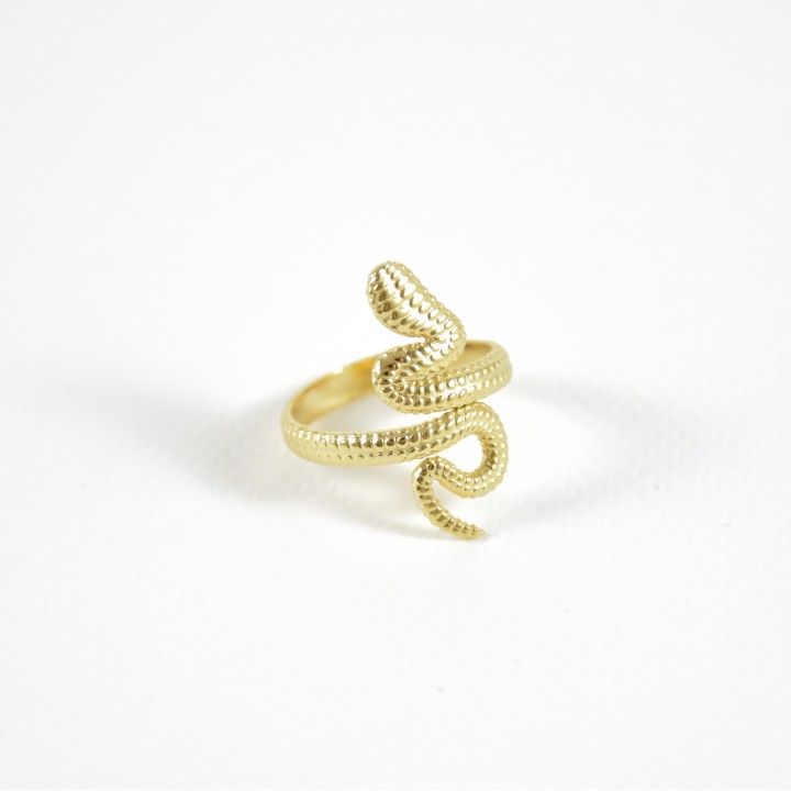 BAGUE ANNEAU SERPENT ACIER INOXYDABLE GOLD PETIT PRIX