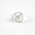 BAGUE COEUR MARTELE ACIER INOXYDABLE SILVER PETIT PRIX